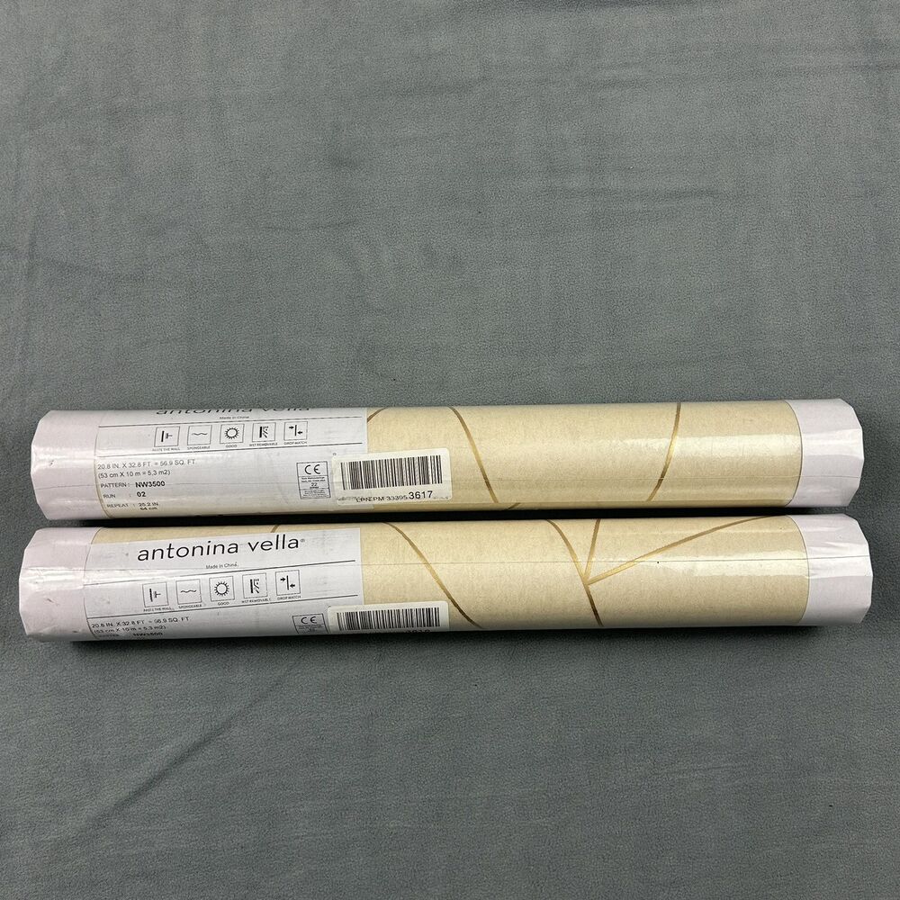Antonina Vella Wallpaper Unisex OS Gold Modern Metals Nazca NW3500 2 Rolls
